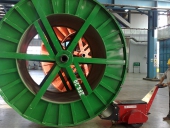 DM Super Power Pusher pushing 40,000Kg cable drum
