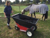 Electric Wheelbarrow for watering horses in commercial stables