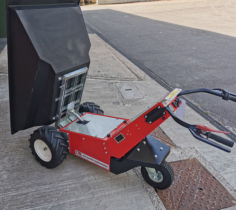 Used Electric Wheelbarrow for Sale - tipped view